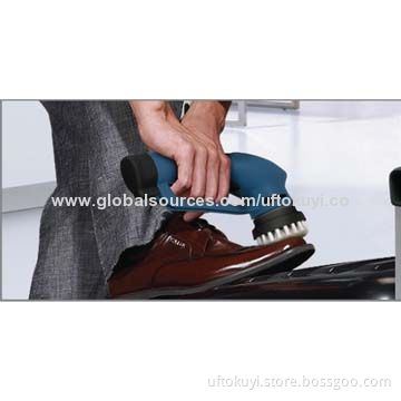 Cordless shoe polisher, home use for leather and shoe and furniture care, 3 interchangeable brushes